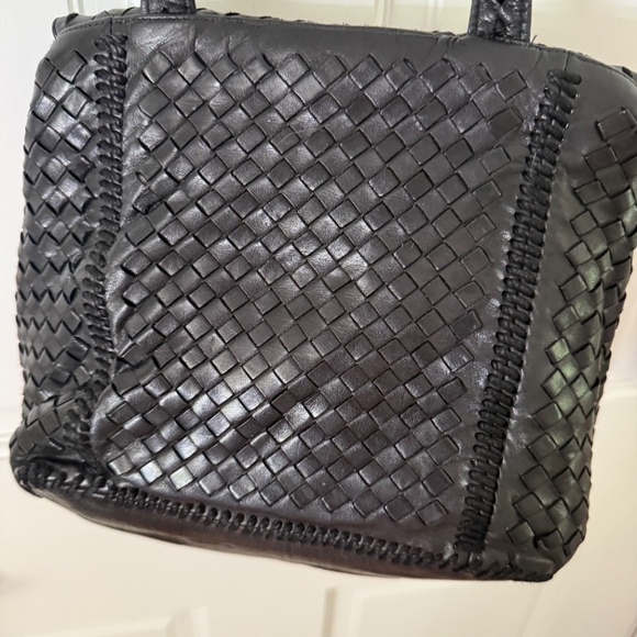 Jay Herbert by Sharif Black Woven Leather Shoulder Bag - Picture 10 of 14